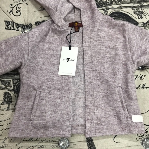 7 For All Mankind Baby Hooded Marled Earth Jacket - Picture 3 of 6